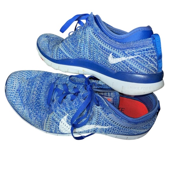 Nike Blue and White Flyknit Sneakers - Picture 1 of 5